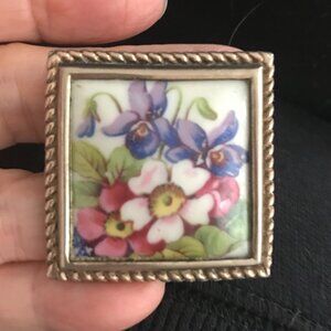 Hand Painted Limoges Brooch